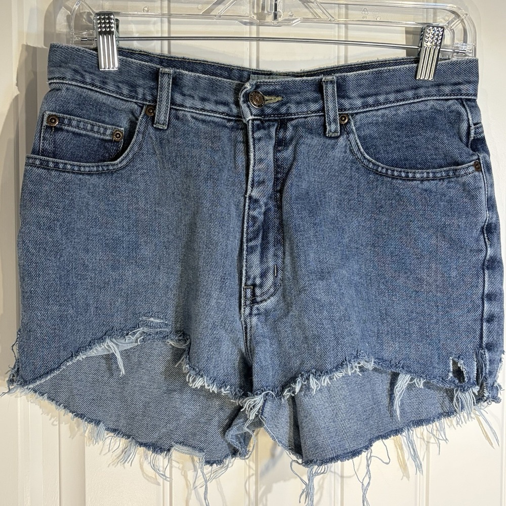 St. John's Bay Boot Cut Distressed Raw Hem Denim Shorts Women's Size 8‎